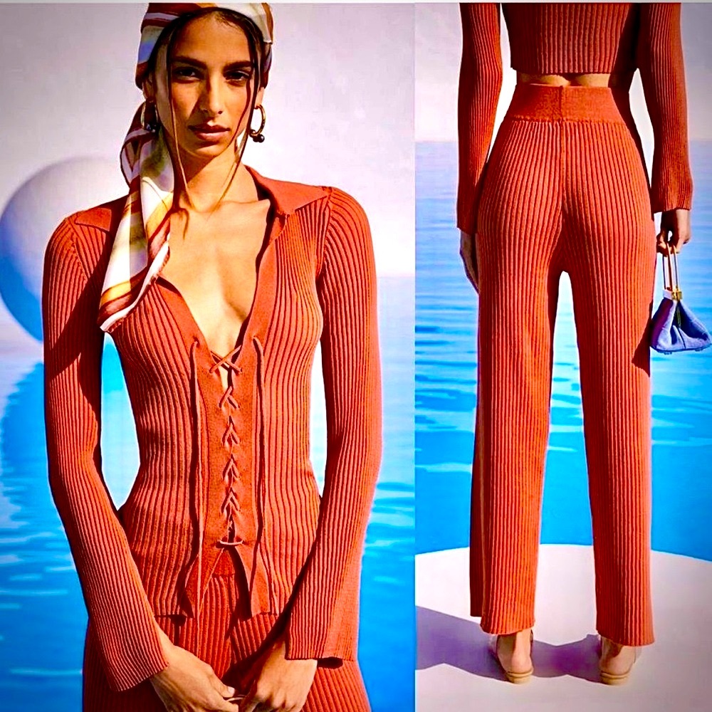 NWT!Cult Gaia Jada knit pant in Jasper (L)